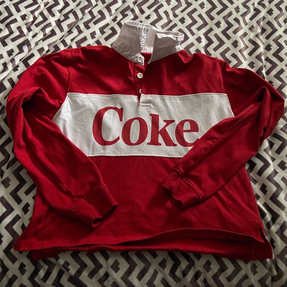 coca cola long sleeve collared shirt